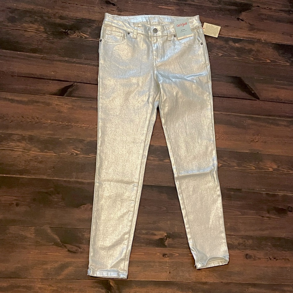 NWT Cat & Jack Silver skinny Jeans